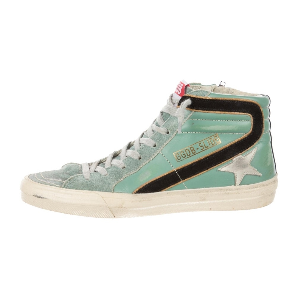 Golden Goose High-Top Sneakers in Teal and Black